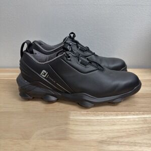 FootJoy Golf Shoes Mens 9 M Tour Alpha Athletic Cleats Sneakers 55507 All Black